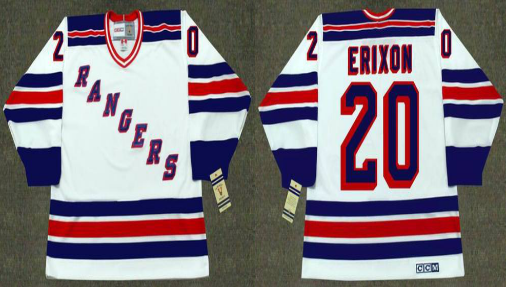 2019 Men New York Rangers #20 Erixon white CCM NHL jerseys